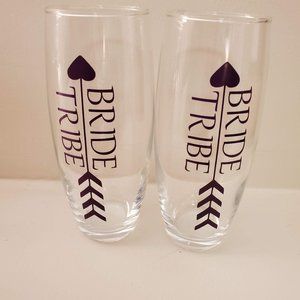 2 Bride Tribe Stemless Flutes